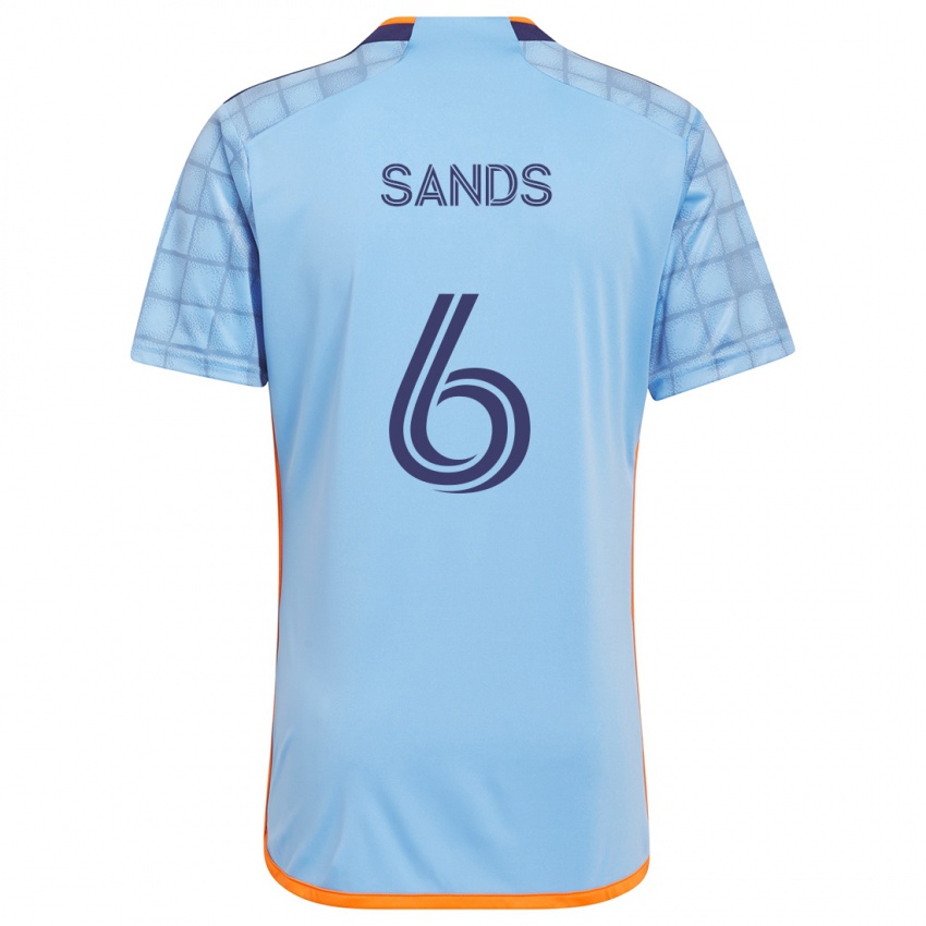 Niño Camiseta James Sands #6 Azul Naranja 1ª Equipación 2024/25 La Camisa Argentina