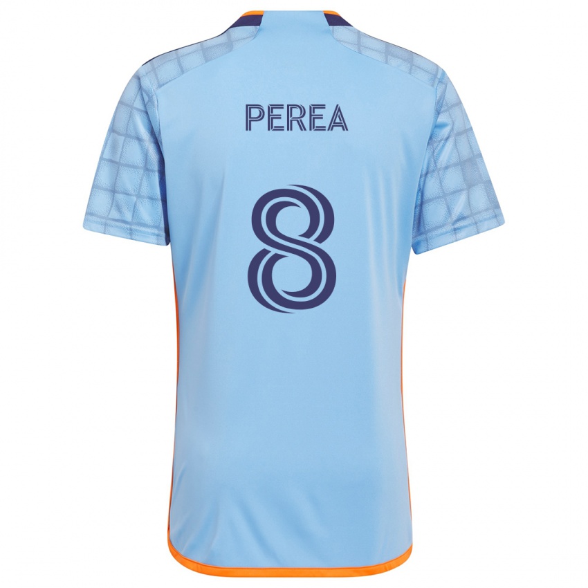 Niño Camiseta Andrés Perea #8 Azul Naranja 1ª Equipación 2024/25 La Camisa Argentina