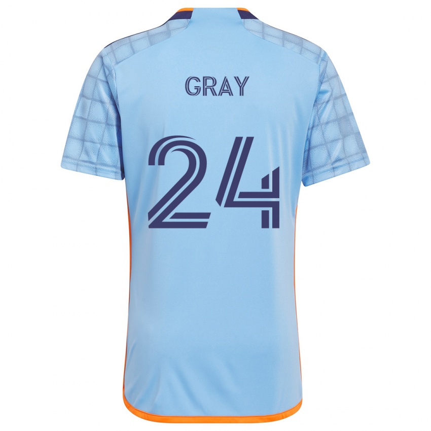 Niño Camiseta Tayvon Gray #24 Azul Naranja 1ª Equipación 2024/25 La Camisa Argentina