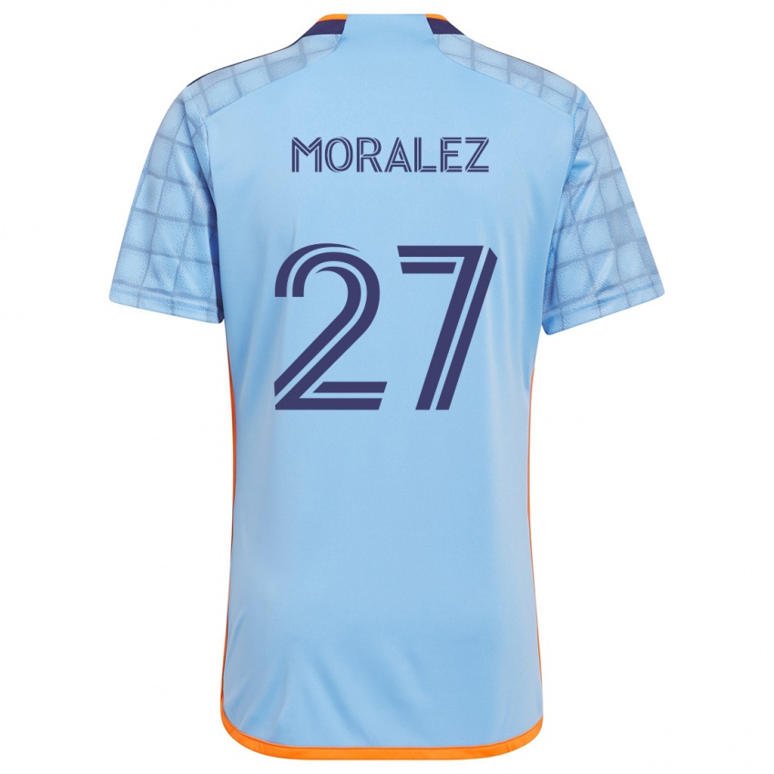 Niño Camiseta Maxi Moralez #27 Azul Naranja 1ª Equipación 2024/25 La Camisa Argentina