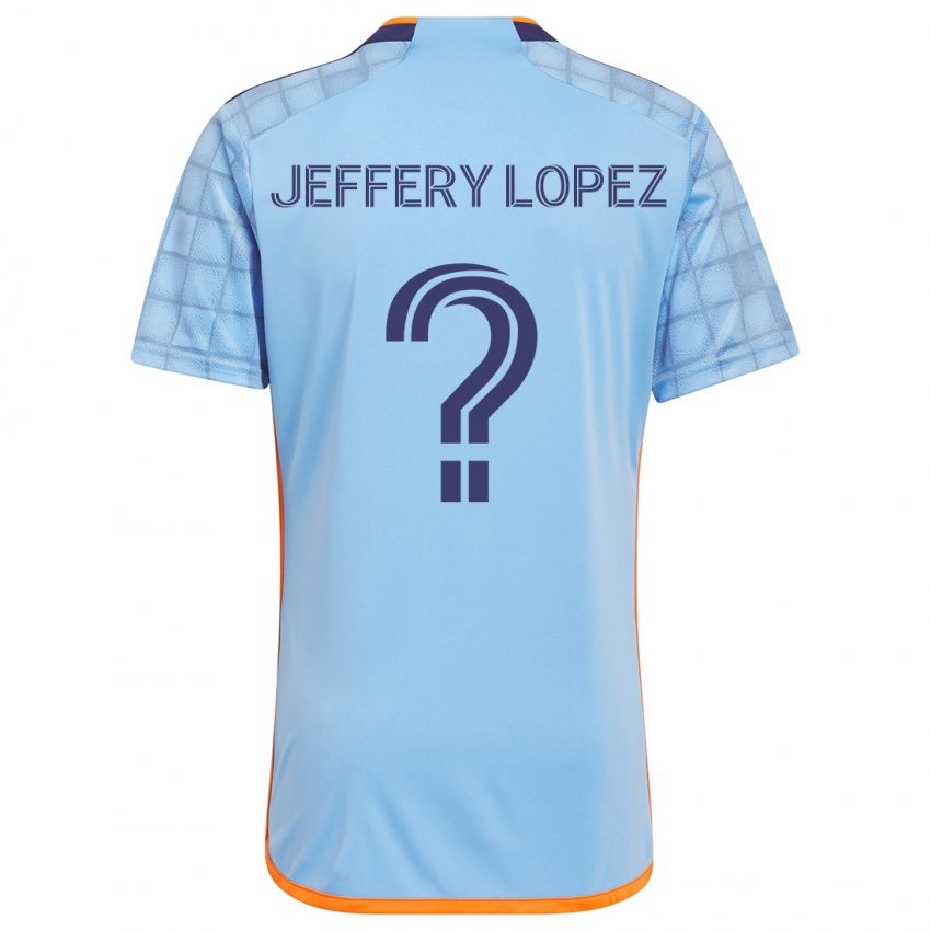 Niño Camiseta Jeffery López #0 Azul Naranja 1ª Equipación 2024/25 La Camisa Argentina