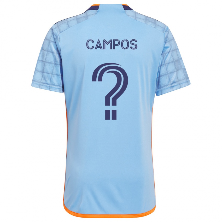 Niño Camiseta Adonis Campos #0 Azul Naranja 1ª Equipación 2024/25 La Camisa Argentina