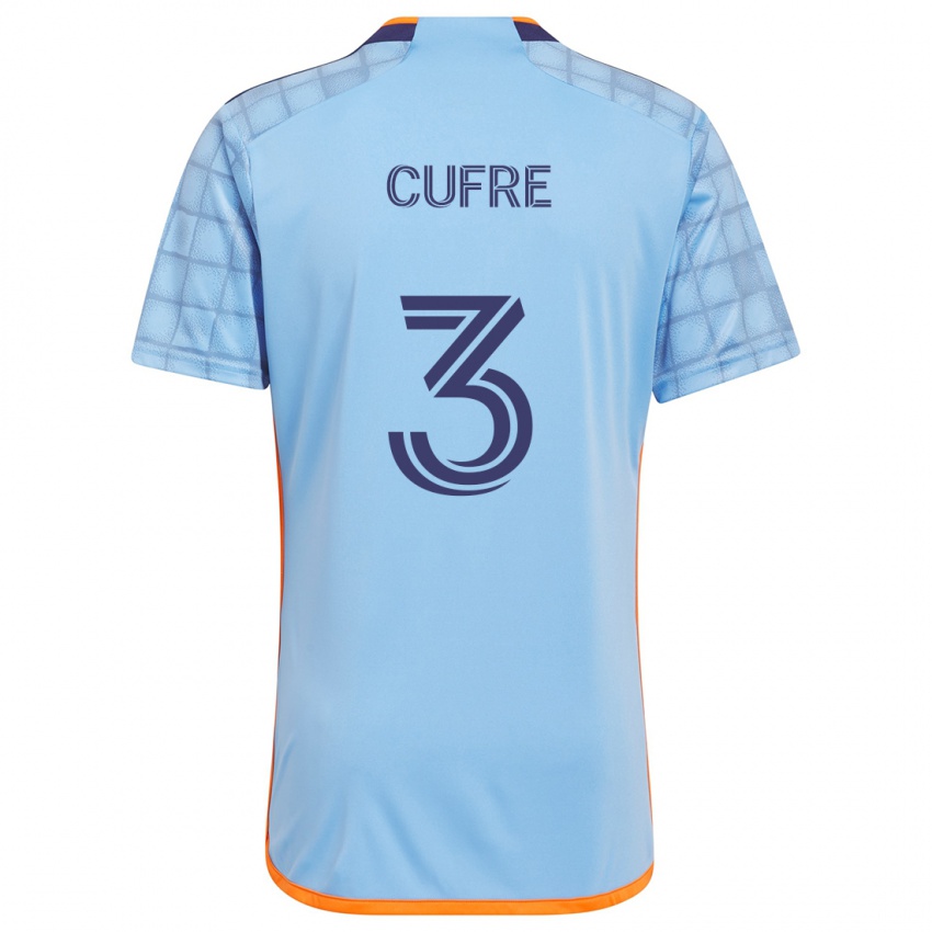 Niño Camiseta Braian Cufré #3 Azul Naranja 1ª Equipación 2024/25 La Camisa Argentina