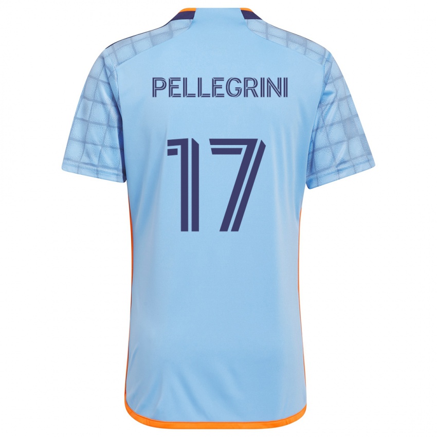 Niño Camiseta Matías Pellegrini #17 Azul Naranja 1ª Equipación 2024/25 La Camisa Argentina