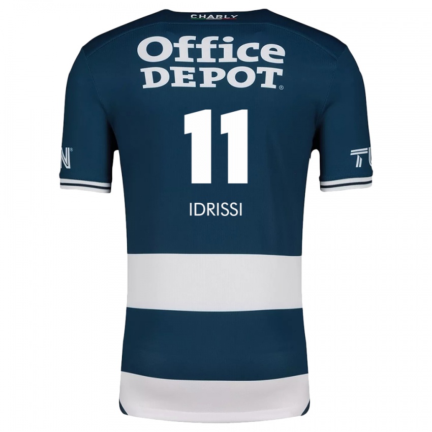 Niño Camiseta Oussama Idrissi #11 Azul Blanco 1ª Equipación 2024/25 La Camisa Argentina