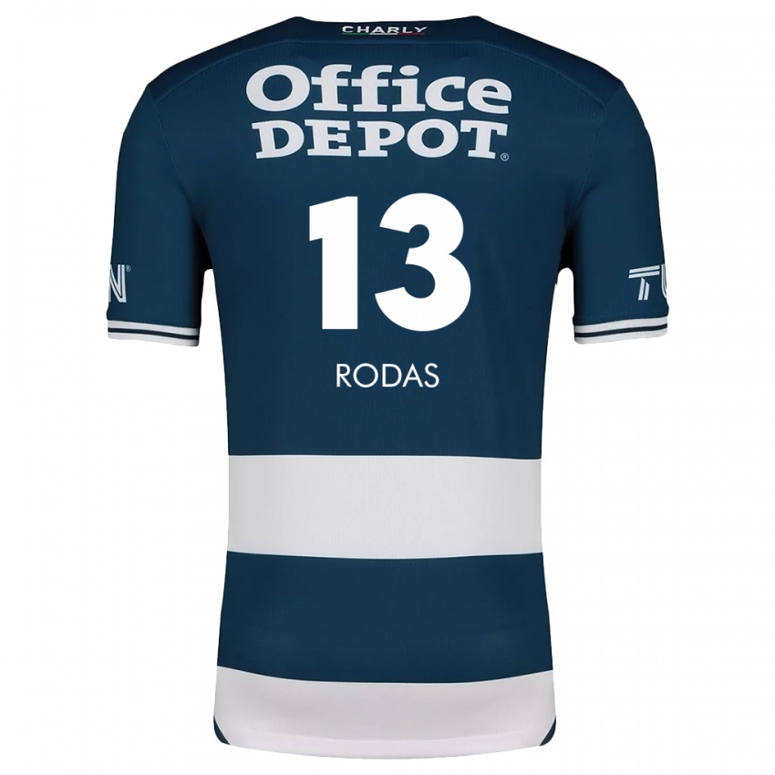 Niño Camiseta Carlos Rodas #13 Azul Blanco 1ª Equipación 2024/25 La Camisa Argentina