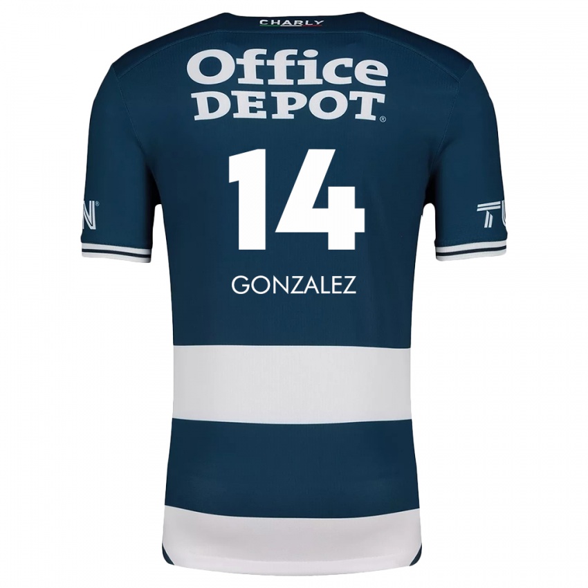 Niño Camiseta Arturo González #14 Azul Blanco 1ª Equipación 2024/25 La Camisa Argentina