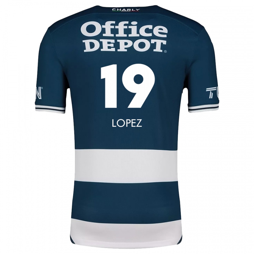 Niño Camiseta Javier Eduardo López #19 Azul Blanco 1ª Equipación 2024/25 La Camisa Argentina