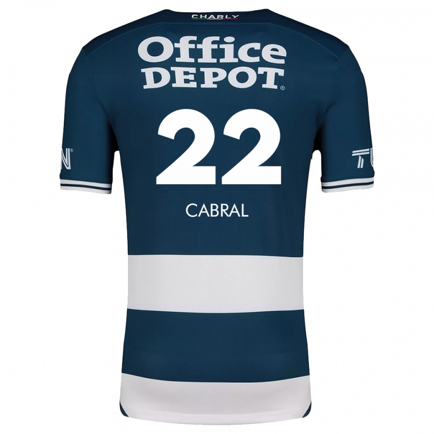 Niño Camiseta Gustavo Cabral #22 Azul Blanco 1ª Equipación 2024/25 La Camisa Argentina