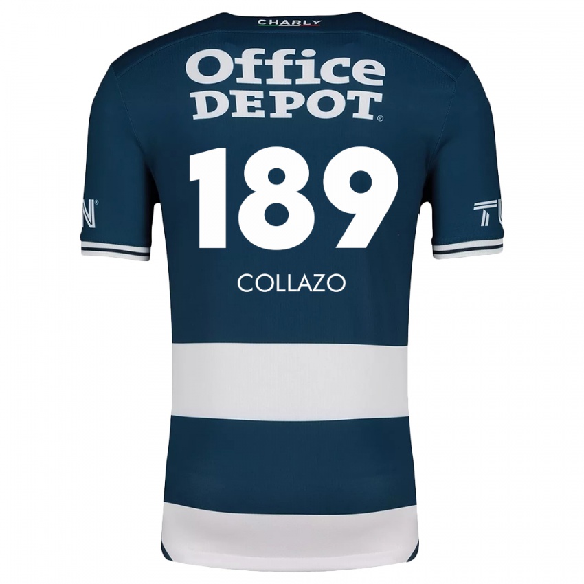 Niño Camiseta David Collazo #189 Azul Blanco 1ª Equipación 2024/25 La Camisa Argentina