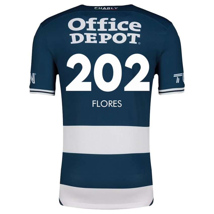 Niño Camiseta Luis Flores #202 Azul Blanco 1ª Equipación 2024/25 La Camisa Argentina