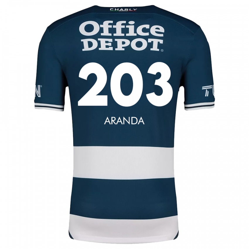 Niño Camiseta Juan Aranda #203 Azul Blanco 1ª Equipación 2024/25 La Camisa Argentina