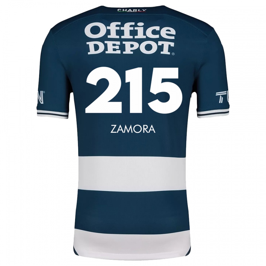 Niño Camiseta Yahir Zamora #215 Azul Blanco 1ª Equipación 2024/25 La Camisa Argentina