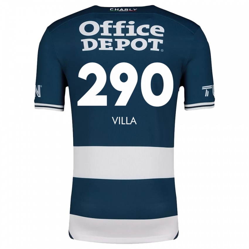 Niño Camiseta Adrián Villa #290 Azul Blanco 1ª Equipación 2024/25 La Camisa Argentina