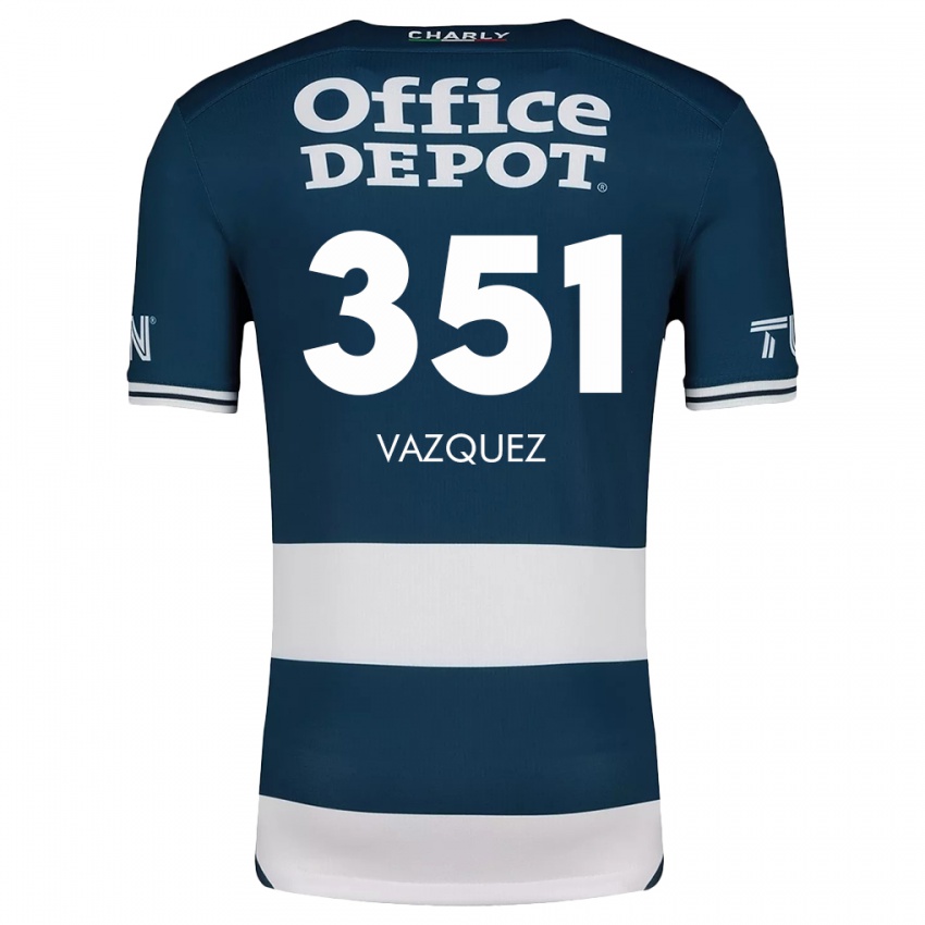 Niño Camiseta Maximo Vázquez #351 Azul Blanco 1ª Equipación 2024/25 La Camisa Argentina