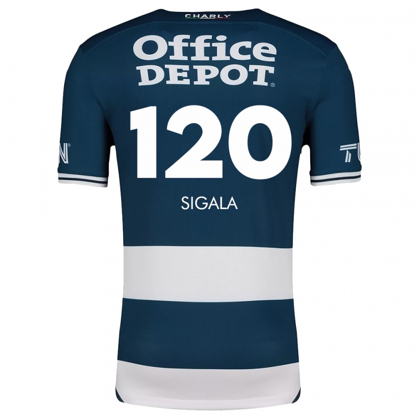 Niño Camiseta Juan Sigala #120 Azul Blanco 1ª Equipación 2024/25 La Camisa Argentina