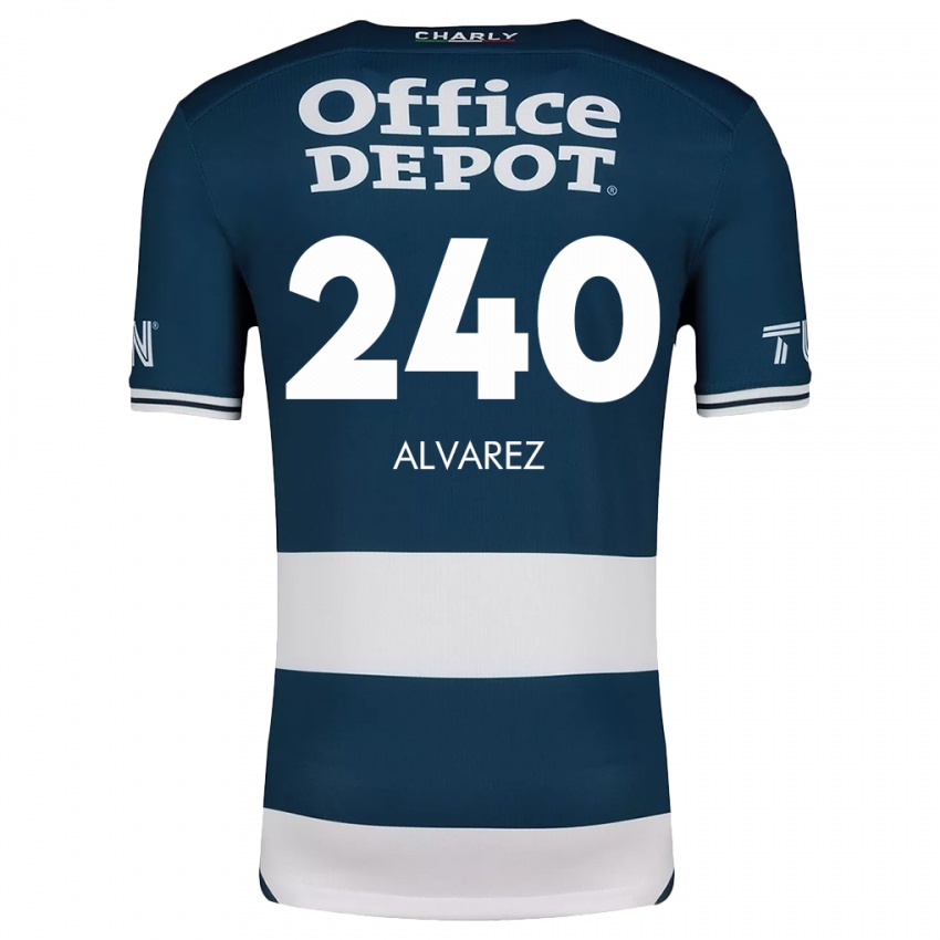 Niño Camiseta Gael Álvarez #240 Azul Blanco 1ª Equipación 2024/25 La Camisa Argentina