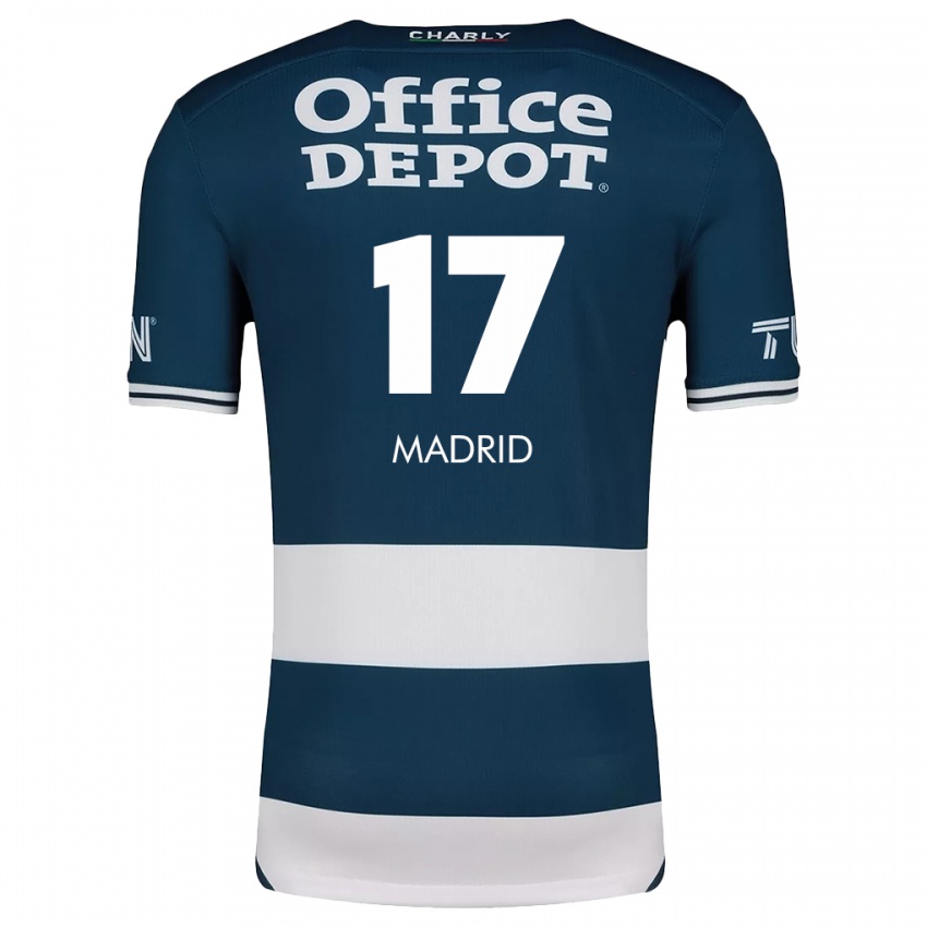 Niño Camiseta Yanín Madrid #17 Azul Blanco 1ª Equipación 2024/25 La Camisa Argentina