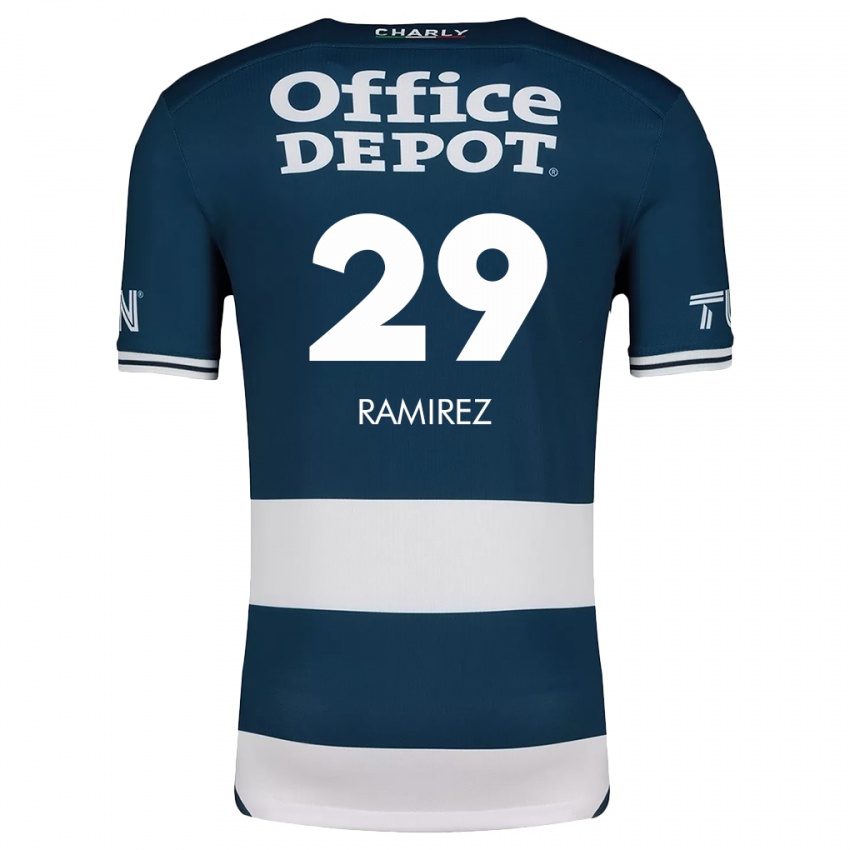 Niño Camiseta Elliana Ramirez #29 Azul Blanco 1ª Equipación 2024/25 La Camisa Argentina