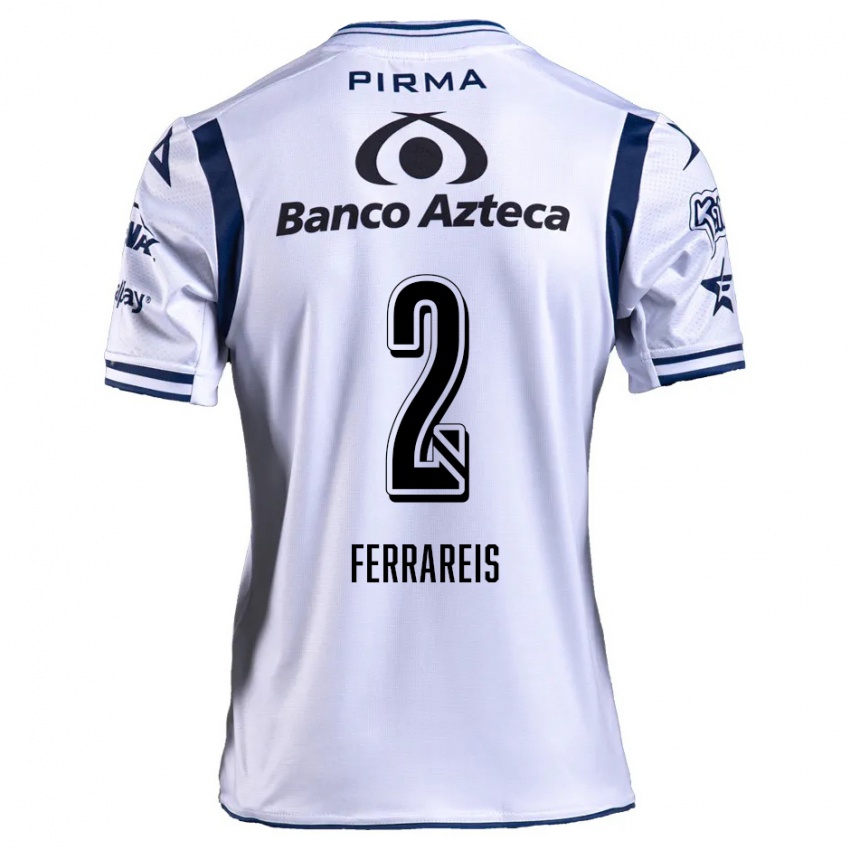 Niño Camiseta Gustavo Ferrareis #2 Blanco Azul Marino 1ª Equipación 2024/25 La Camisa Argentina