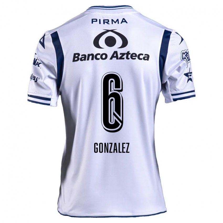 Niño Camiseta Pablo González #6 Blanco Azul Marino 1ª Equipación 2024/25 La Camisa Argentina