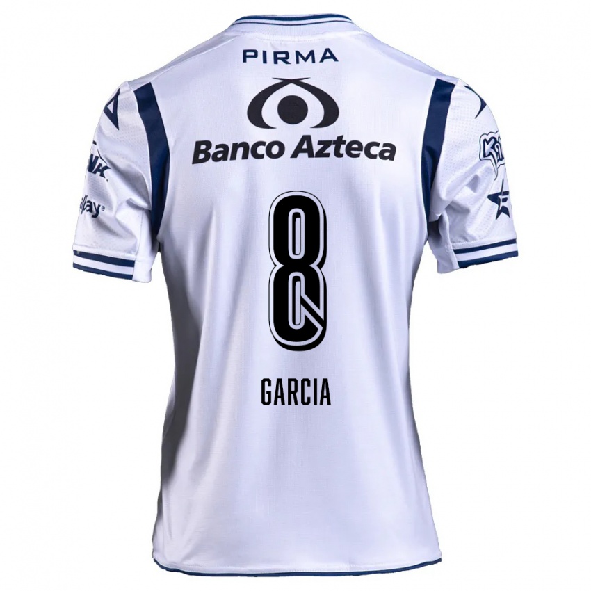 Niño Camiseta Luis García #8 Blanco Azul Marino 1ª Equipación 2024/25 La Camisa Argentina