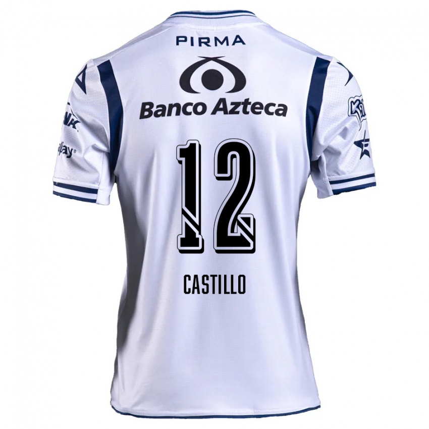 Niño Camiseta Raúl Castillo #12 Blanco Azul Marino 1ª Equipación 2024/25 La Camisa Argentina