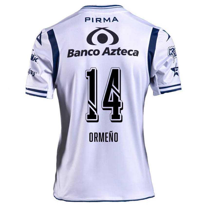 Niño Camiseta Santiago Ormeño #14 Blanco Azul Marino 1ª Equipación 2024/25 La Camisa Argentina