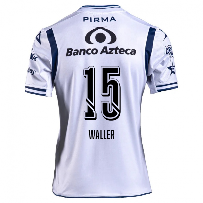 Niño Camiseta Facundo Waller #15 Blanco Azul Marino 1ª Equipación 2024/25 La Camisa Argentina