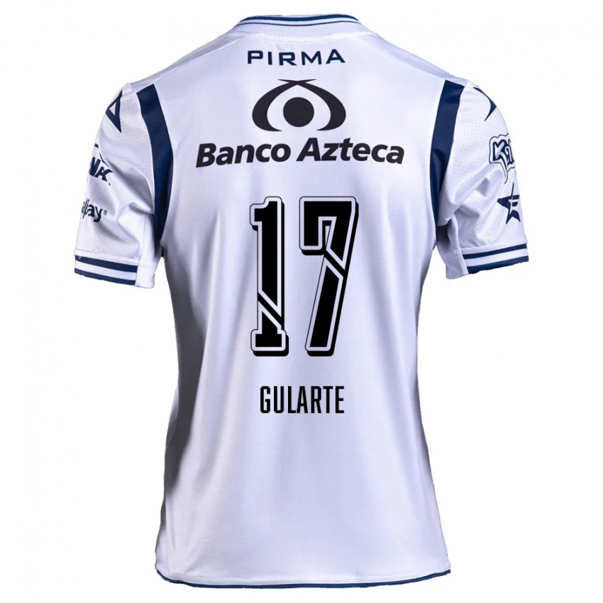 Niño Camiseta Emanuel Gularte #17 Blanco Azul Marino 1ª Equipación 2024/25 La Camisa Argentina