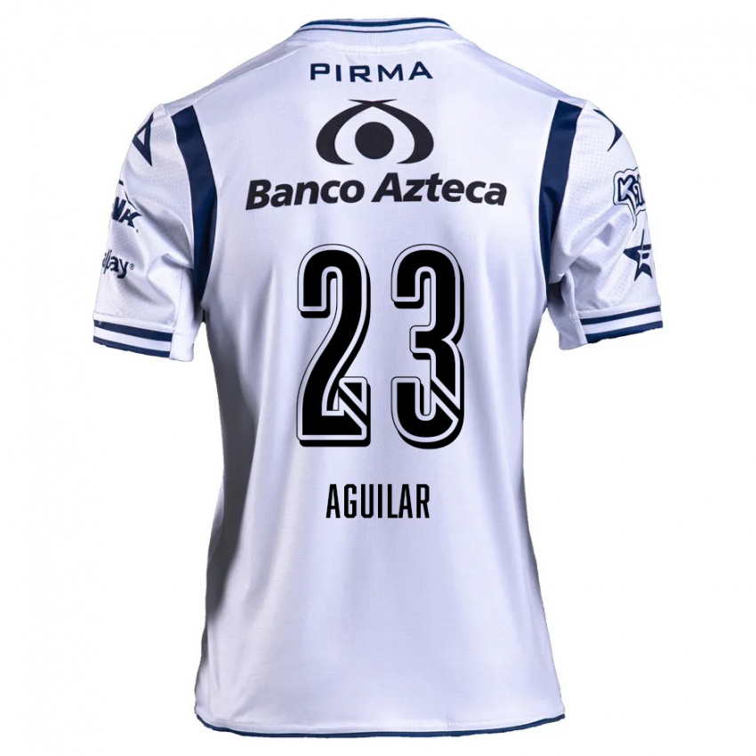 Niño Camiseta Daniel Aguilar #23 Blanco Azul Marino 1ª Equipación 2024/25 La Camisa Argentina