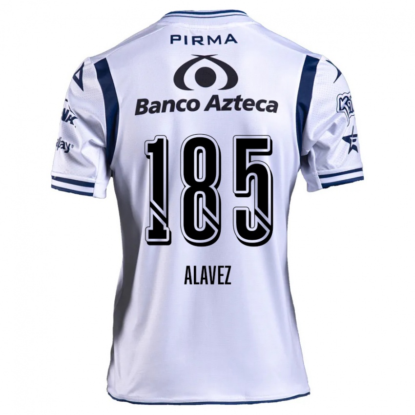 Niño Camiseta Brian Alavez #185 Blanco Azul Marino 1ª Equipación 2024/25 La Camisa Argentina