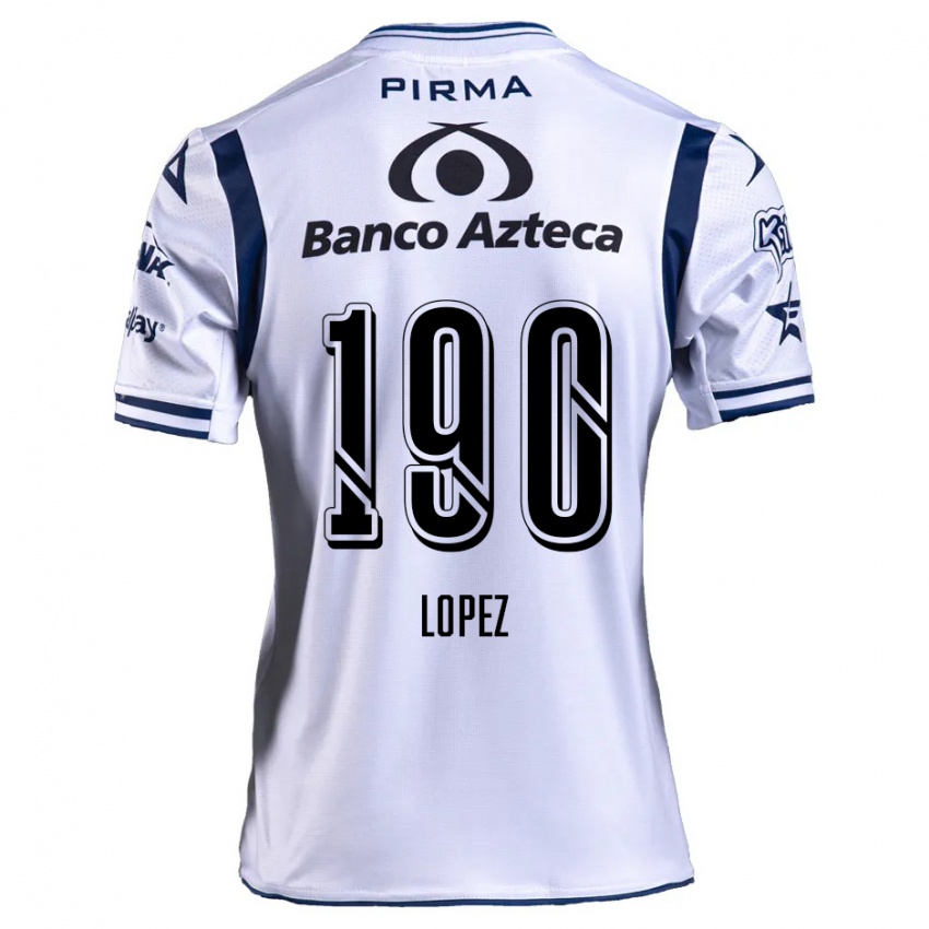 Niño Camiseta Josué López #190 Blanco Azul Marino 1ª Equipación 2024/25 La Camisa Argentina