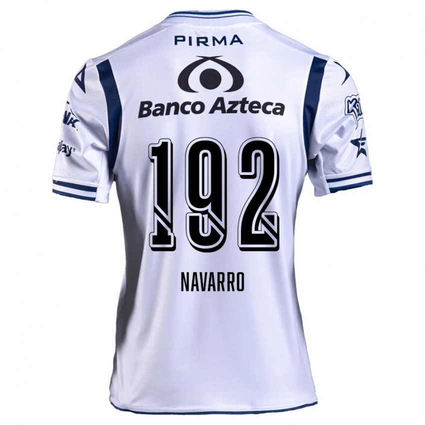 Niño Camiseta Eduardo Navarro #192 Blanco Azul Marino 1ª Equipación 2024/25 La Camisa Argentina