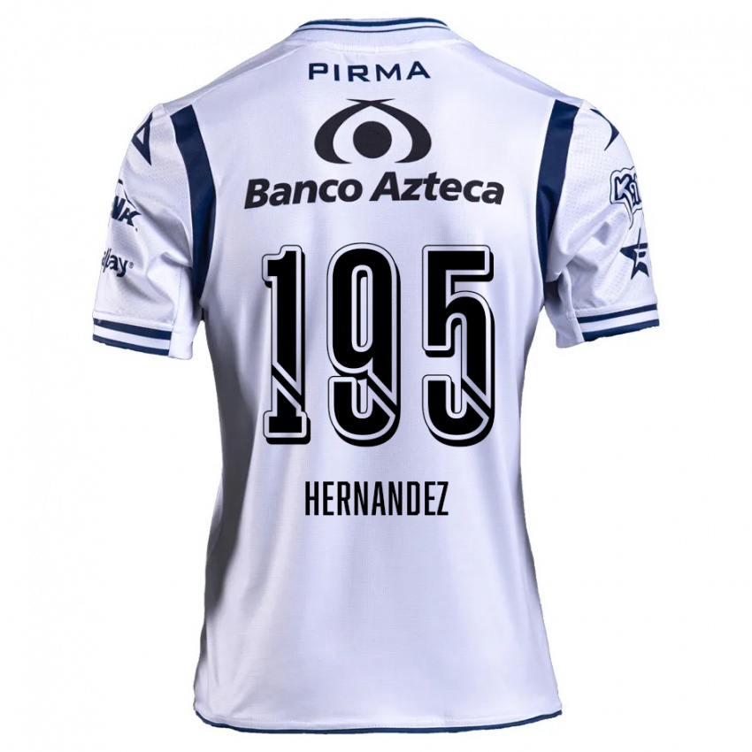 Niño Camiseta Daniel Hernández #195 Blanco Azul Marino 1ª Equipación 2024/25 La Camisa Argentina