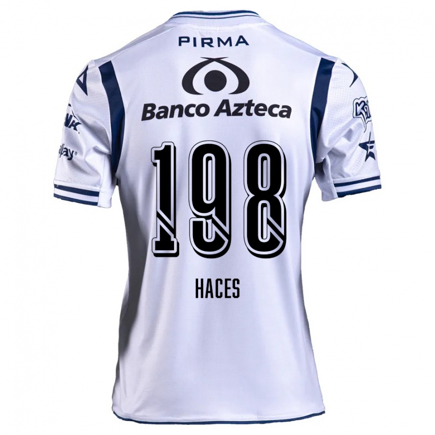 Niño Camiseta Daniel Haces #198 Blanco Azul Marino 1ª Equipación 2024/25 La Camisa Argentina