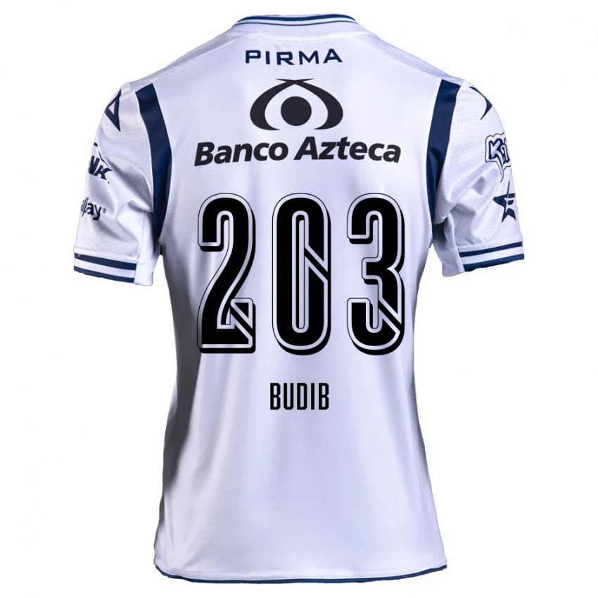 Niño Camiseta Pedro Budib #203 Blanco Azul Marino 1ª Equipación 2024/25 La Camisa Argentina