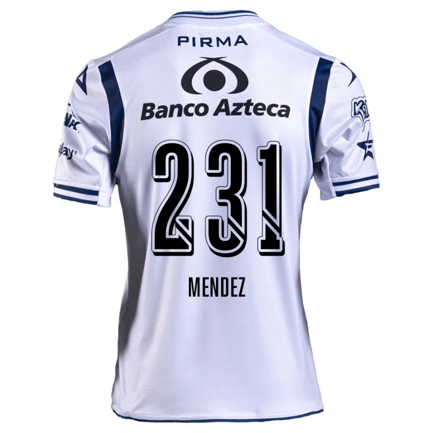 Niño Camiseta Alejandro Méndez #231 Blanco Azul Marino 1ª Equipación 2024/25 La Camisa Argentina