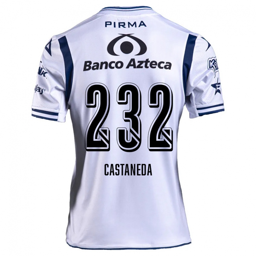 Niño Camiseta Ángel Castañeda #232 Blanco Azul Marino 1ª Equipación 2024/25 La Camisa Argentina