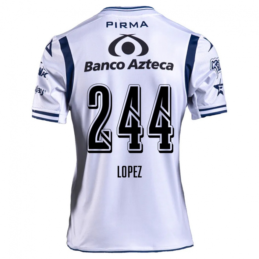 Niño Camiseta Daniel López #244 Blanco Azul Marino 1ª Equipación 2024/25 La Camisa Argentina