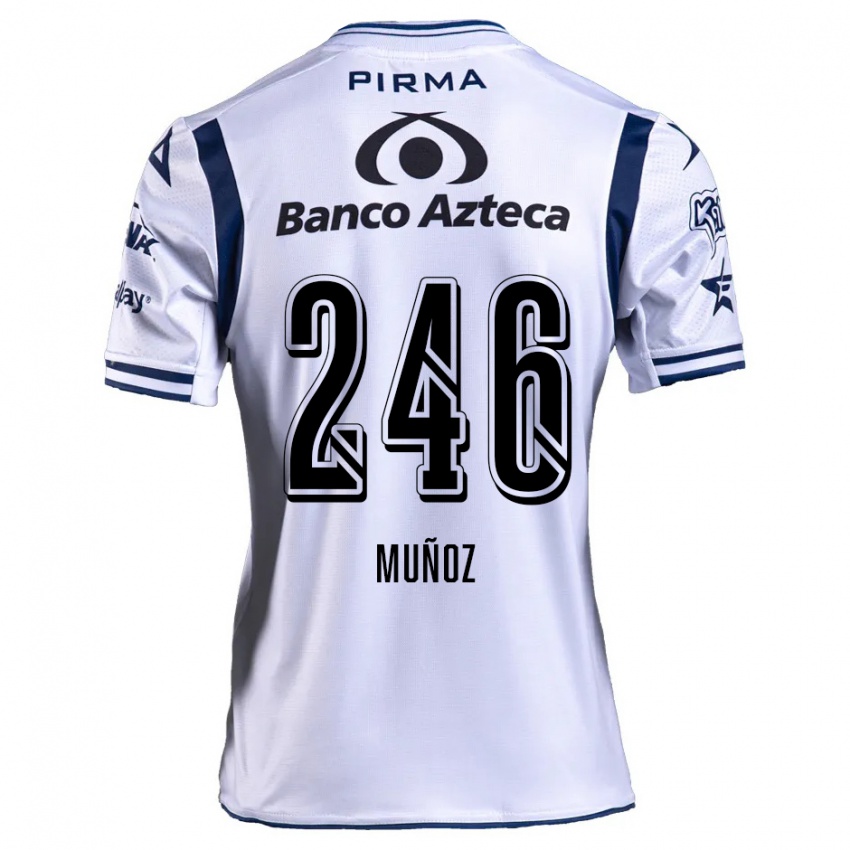 Niño Camiseta Zamier Muñoz #246 Blanco Azul Marino 1ª Equipación 2024/25 La Camisa Argentina