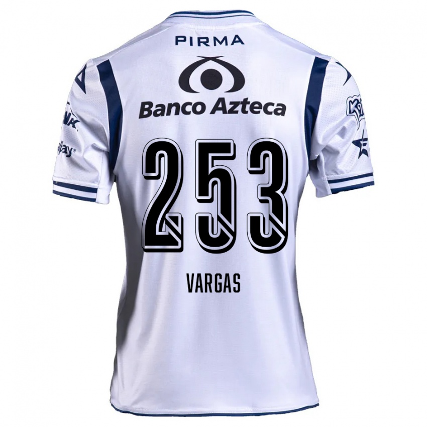 Niño Camiseta Edwin Vargas #253 Blanco Azul Marino 1ª Equipación 2024/25 La Camisa Argentina