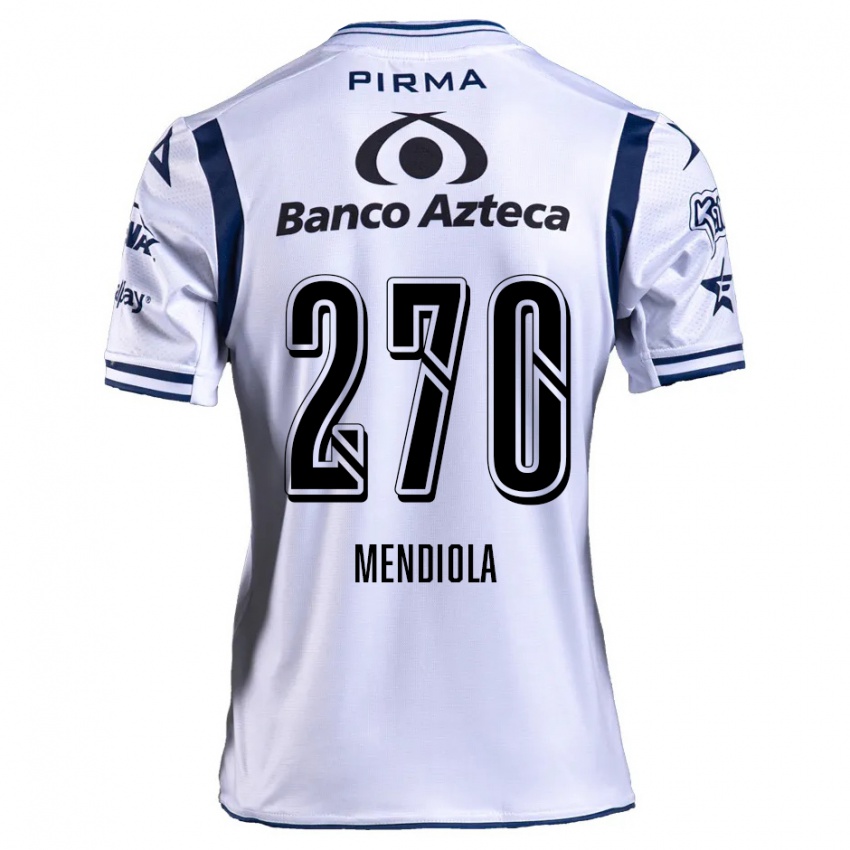 Niño Camiseta Carlos Mendiola #270 Blanco Azul Marino 1ª Equipación 2024/25 La Camisa Argentina