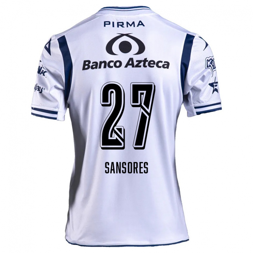 Niño Camiseta Miguel Sansores #27 Blanco Azul Marino 1ª Equipación 2024/25 La Camisa Argentina