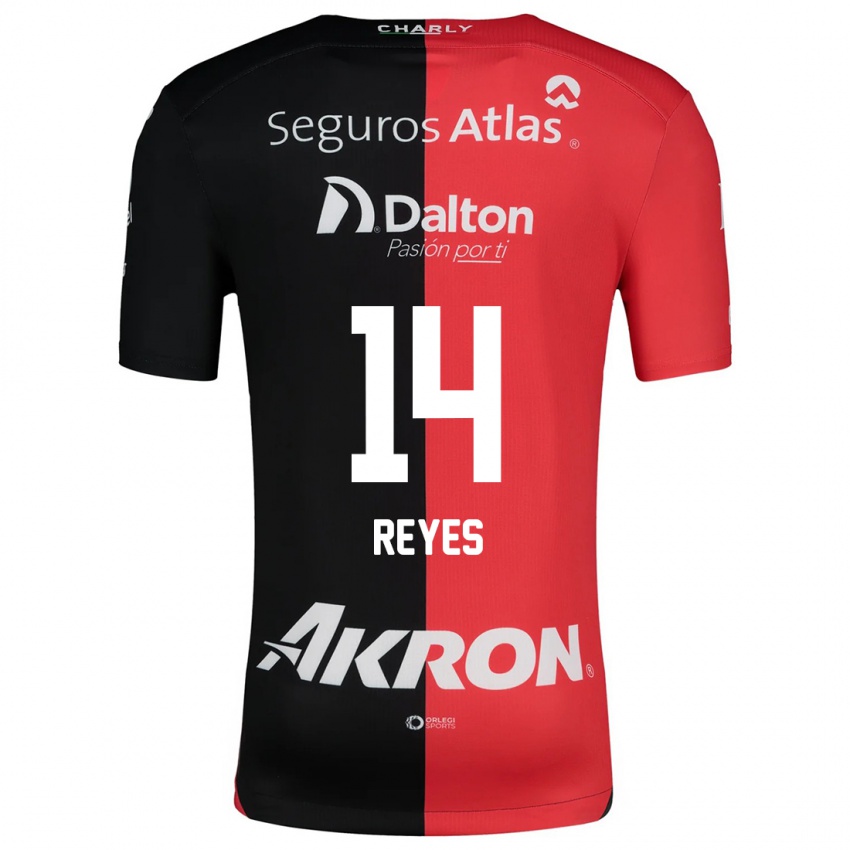 Niño Camiseta Luis Reyes #14 Negro Rojo 1ª Equipación 2024/25 La Camisa Argentina