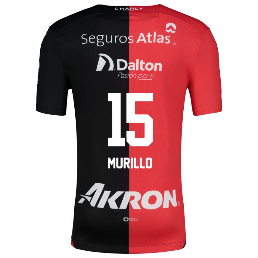 Niño Camiseta Jhon Murillo #15 Negro Rojo 1ª Equipación 2024/25 La Camisa Argentina