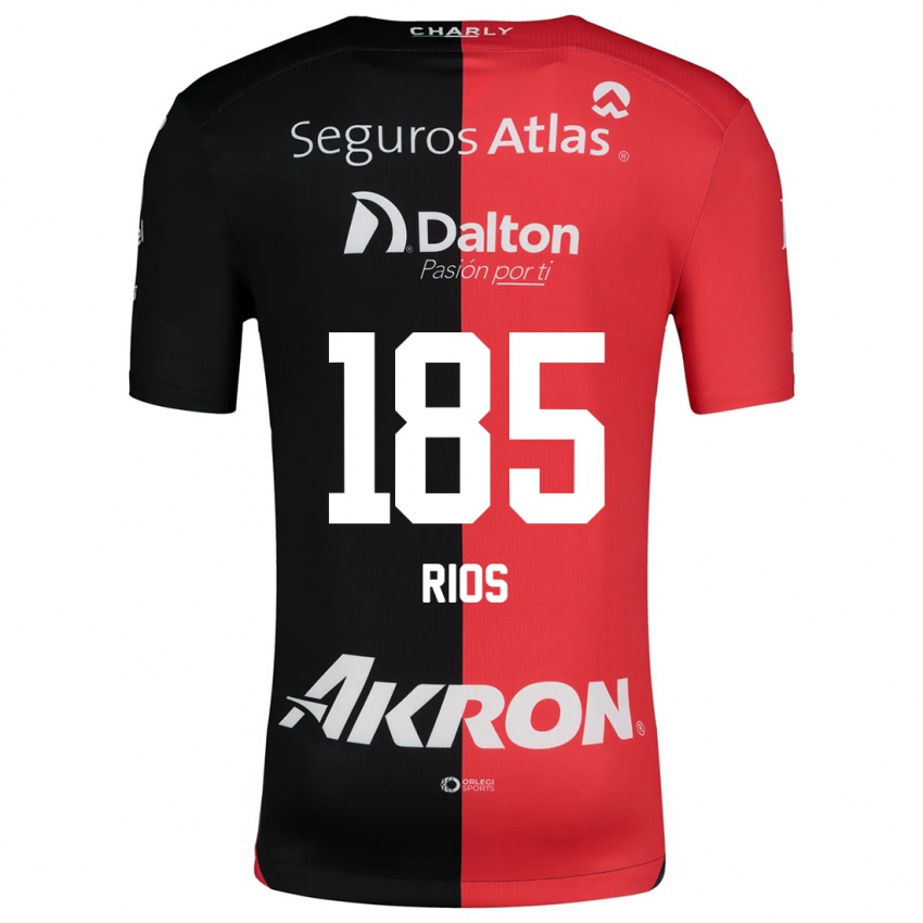 Niño Camiseta Víctor Ríos #185 Negro Rojo 1ª Equipación 2024/25 La Camisa Argentina