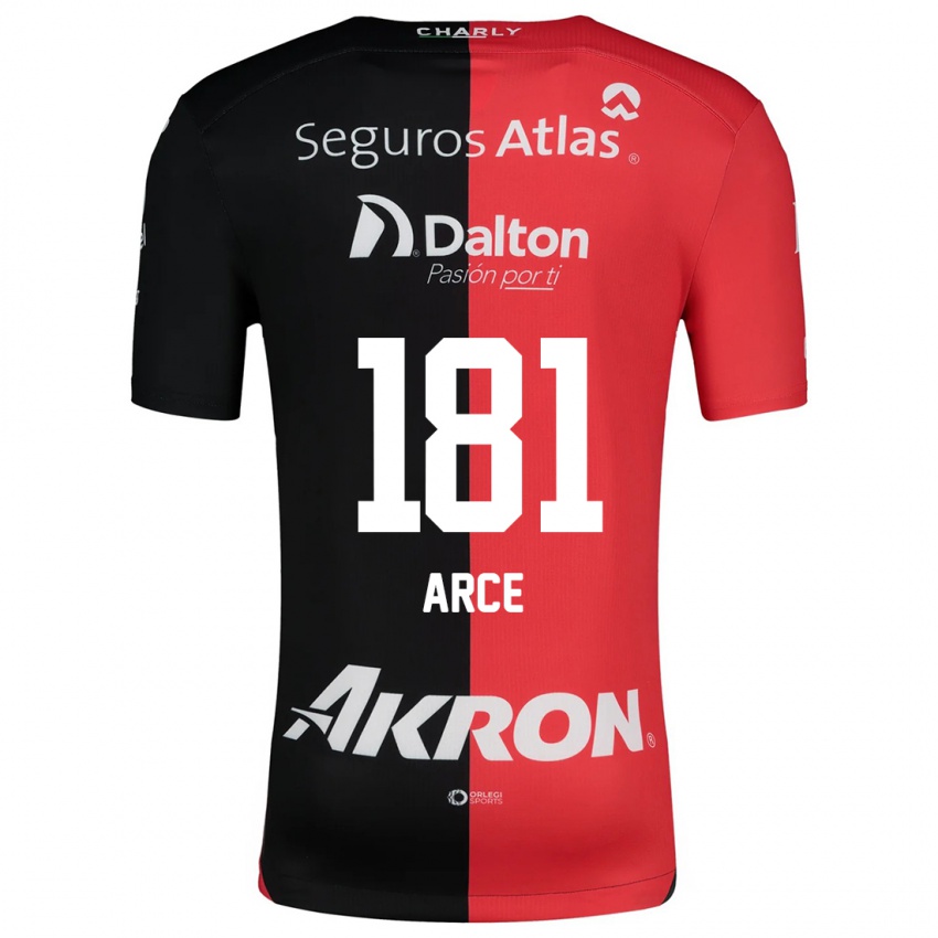 Niño Camiseta Edson Arce #181 Negro Rojo 1ª Equipación 2024/25 La Camisa Argentina