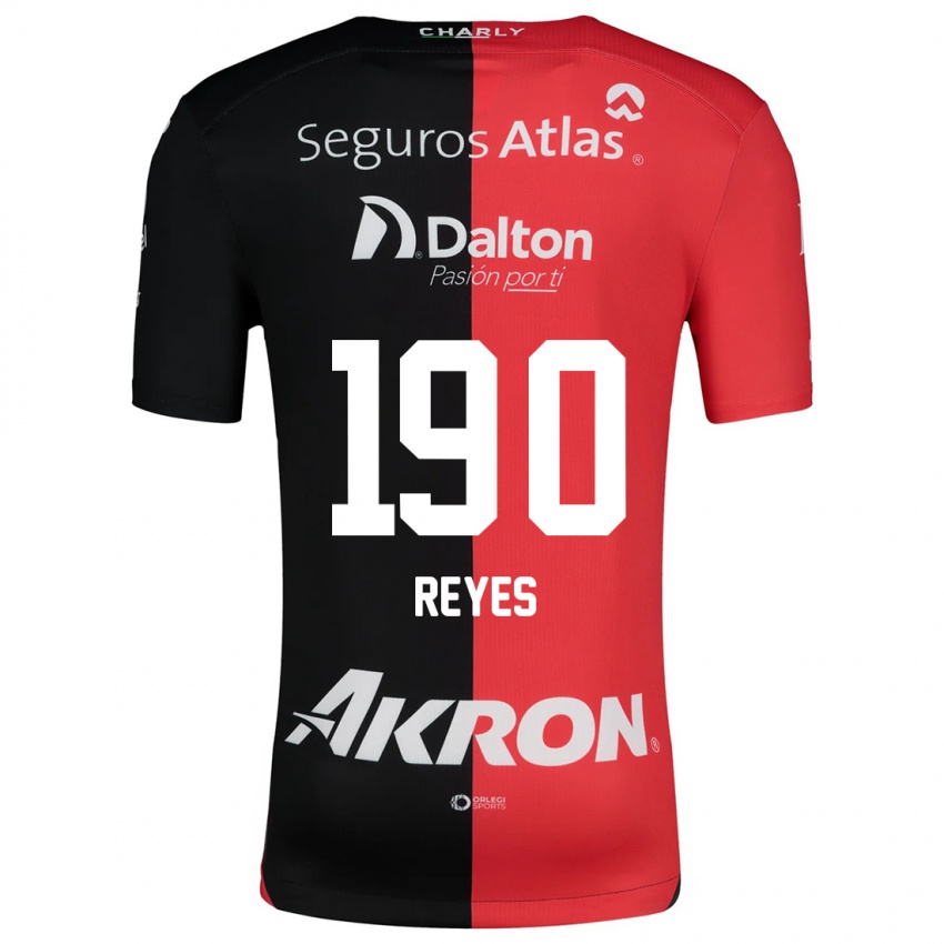 Niño Camiseta Óscar Reyes #190 Negro Rojo 1ª Equipación 2024/25 La Camisa Argentina