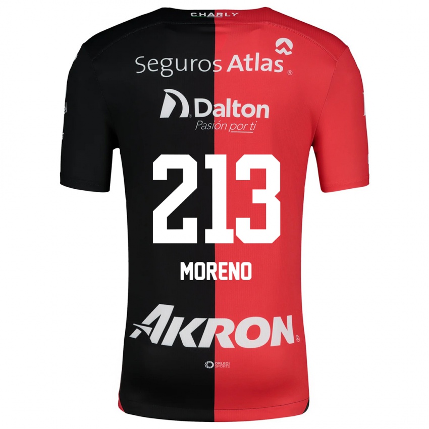 Niño Camiseta Eduardo Moreno #213 Negro Rojo 1ª Equipación 2024/25 La Camisa Argentina